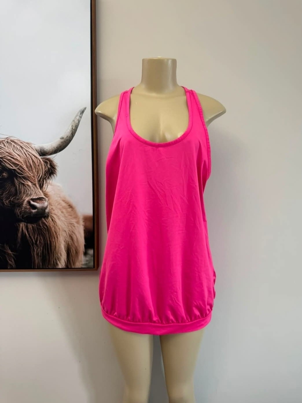 Joe Fresh Bright Pink Scoop Neck Racerback Tank